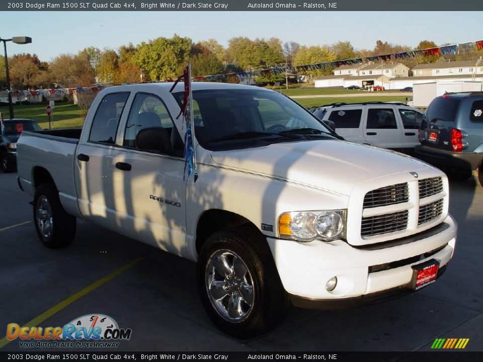 2003 Dodge Ram 1500 SLT Quad Cab 4x4 Bright White / Dark Slate Gray Photo #21