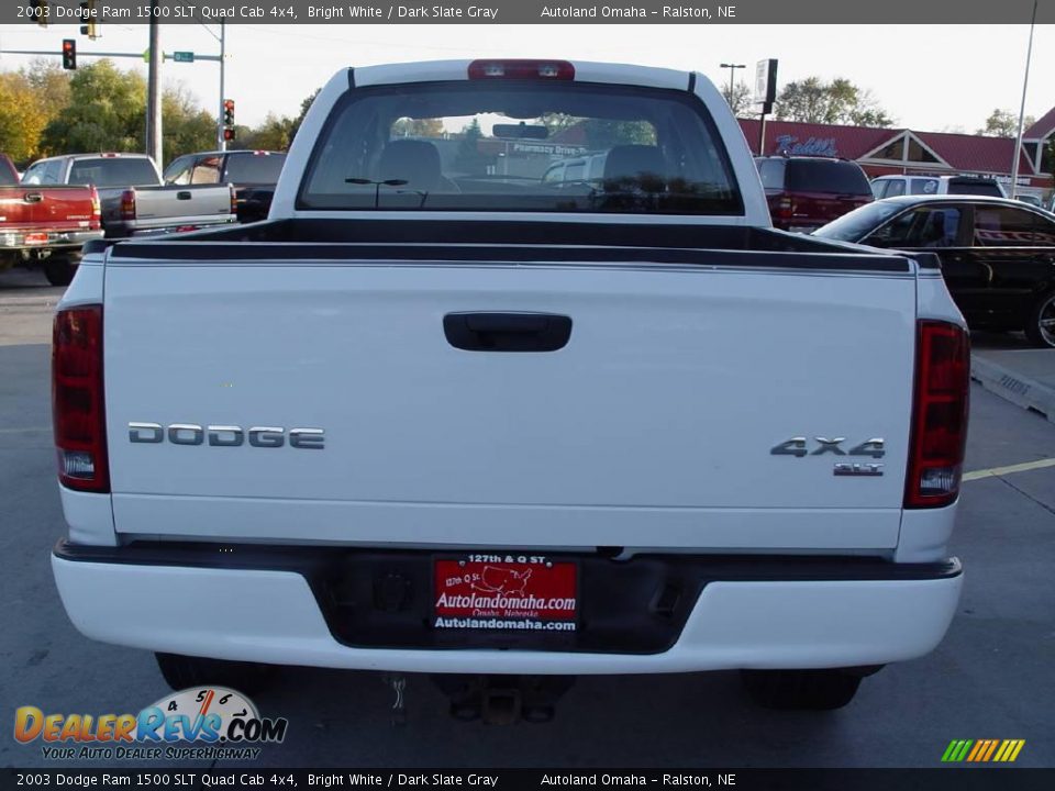 2003 Dodge Ram 1500 SLT Quad Cab 4x4 Bright White / Dark Slate Gray Photo #22