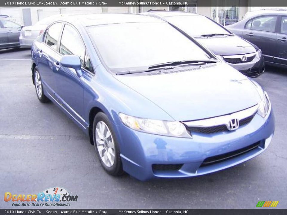 2010 Honda Civic EX-L Sedan Atomic Blue Metallic / Gray Photo #5