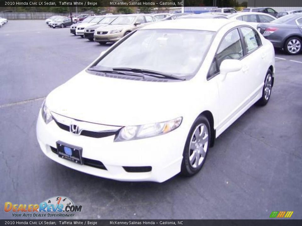 2010 Honda Civic LX Sedan Taffeta White / Beige Photo #1
