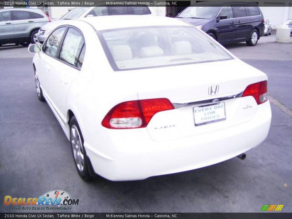 2010 Honda Civic LX Sedan Taffeta White / Beige Photo #2