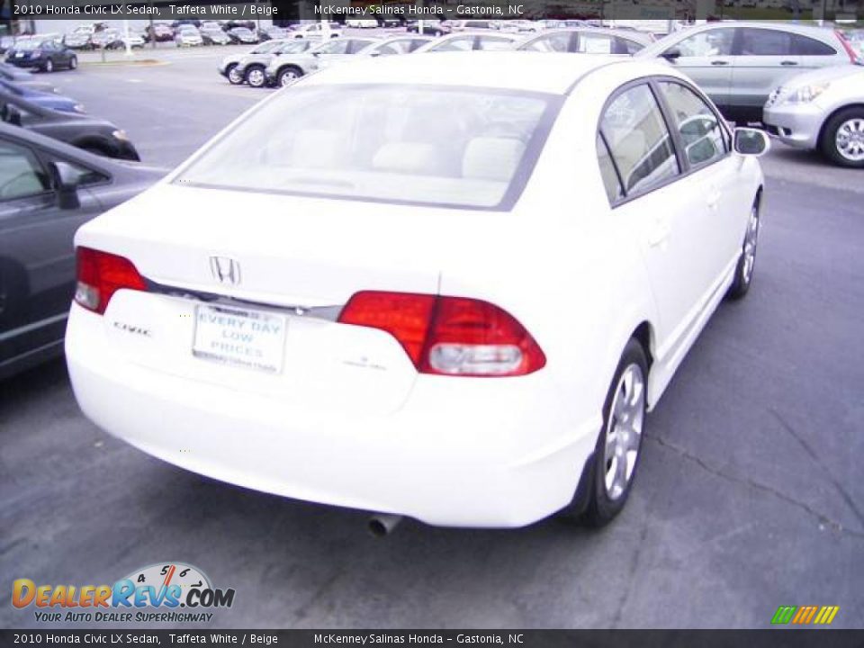 2010 Honda Civic LX Sedan Taffeta White / Beige Photo #4