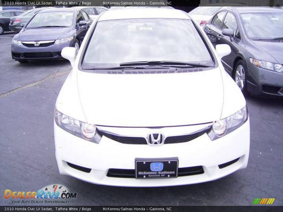 2010 Honda Civic LX Sedan Taffeta White / Beige Photo #6