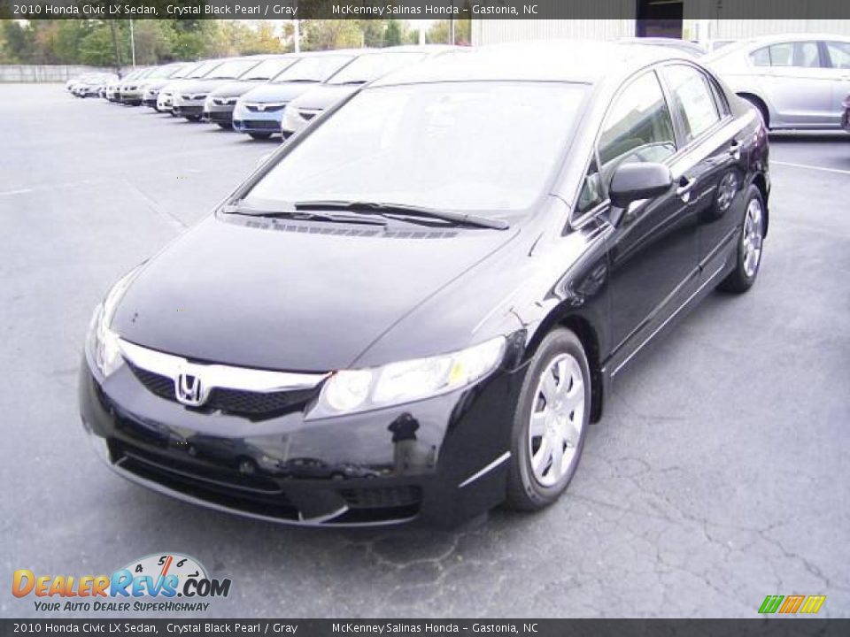 2010 Honda Civic LX Sedan Crystal Black Pearl / Gray Photo #1