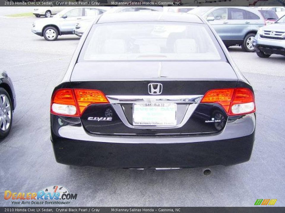 2010 Honda Civic LX Sedan Crystal Black Pearl / Gray Photo #3