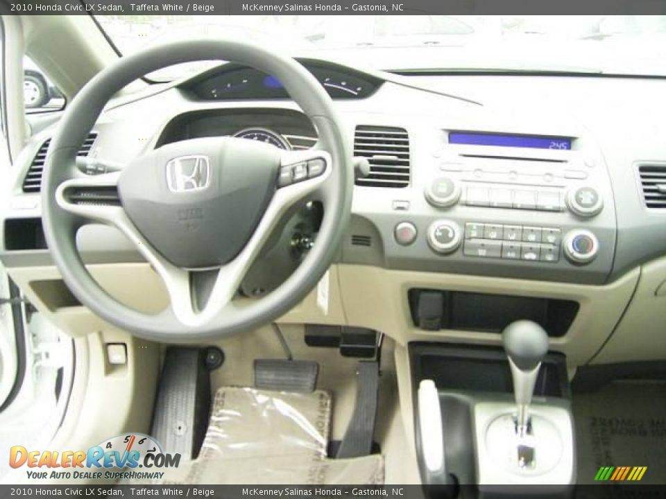 2010 Honda Civic LX Sedan Taffeta White / Beige Photo #21