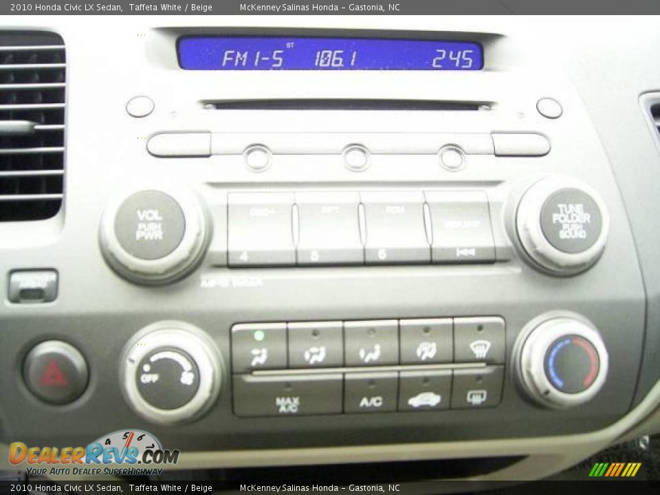 2010 Honda Civic LX Sedan Taffeta White / Beige Photo #24
