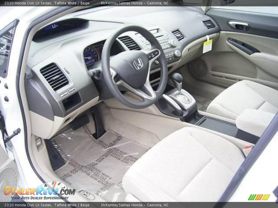 2010 Honda Civic LX Sedan Taffeta White / Beige Photo #27