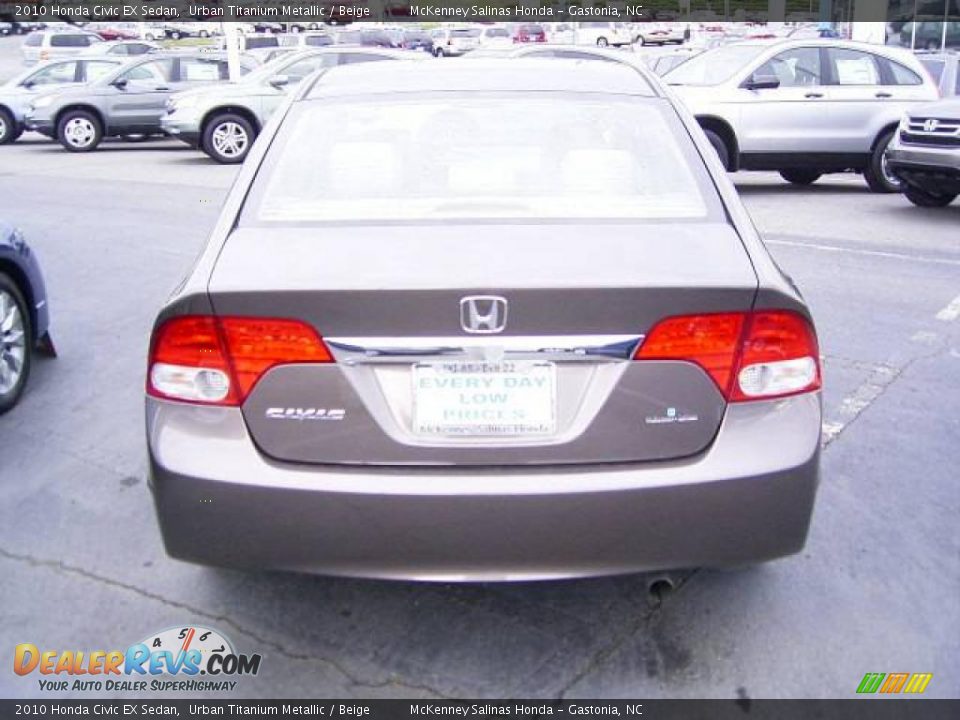 2010 Honda Civic EX Sedan Urban Titanium Metallic / Beige Photo #3