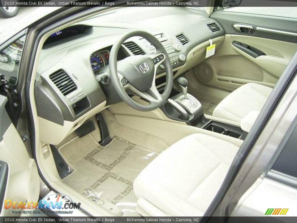2010 Honda Civic EX Sedan Urban Titanium Metallic / Beige Photo #28