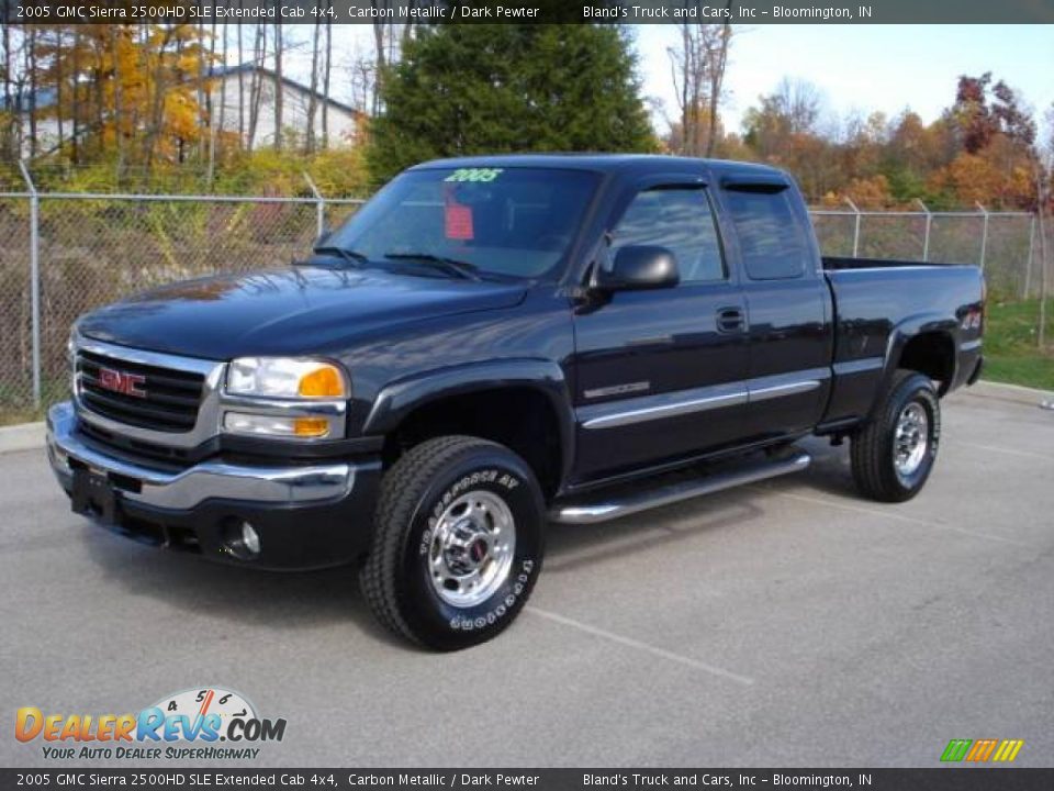 2005 GMC Sierra 2500HD SLE Extended Cab 4x4 Carbon Metallic / Dark Pewter Photo #1