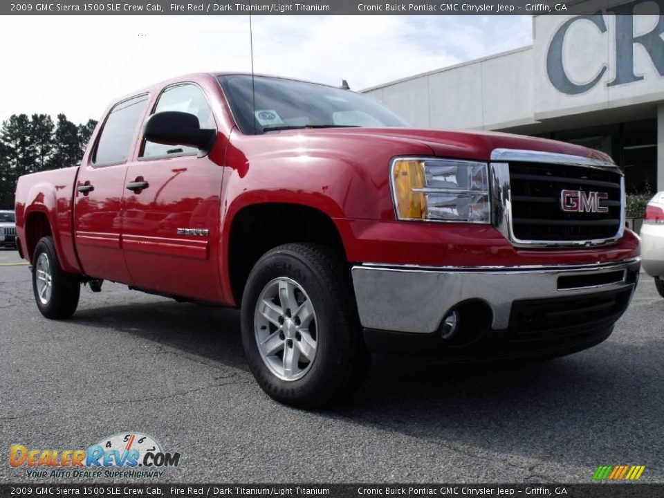2009 GMC Sierra 1500 SLE Crew Cab Fire Red / Dark Titanium/Light Titanium Photo #2