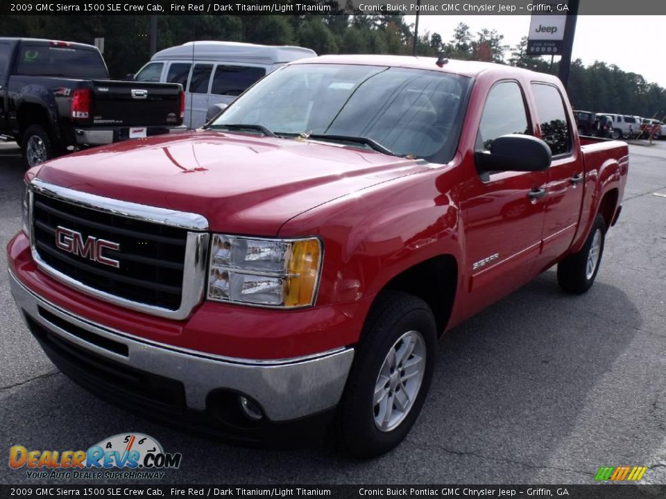 2009 GMC Sierra 1500 SLE Crew Cab Fire Red / Dark Titanium/Light Titanium Photo #4