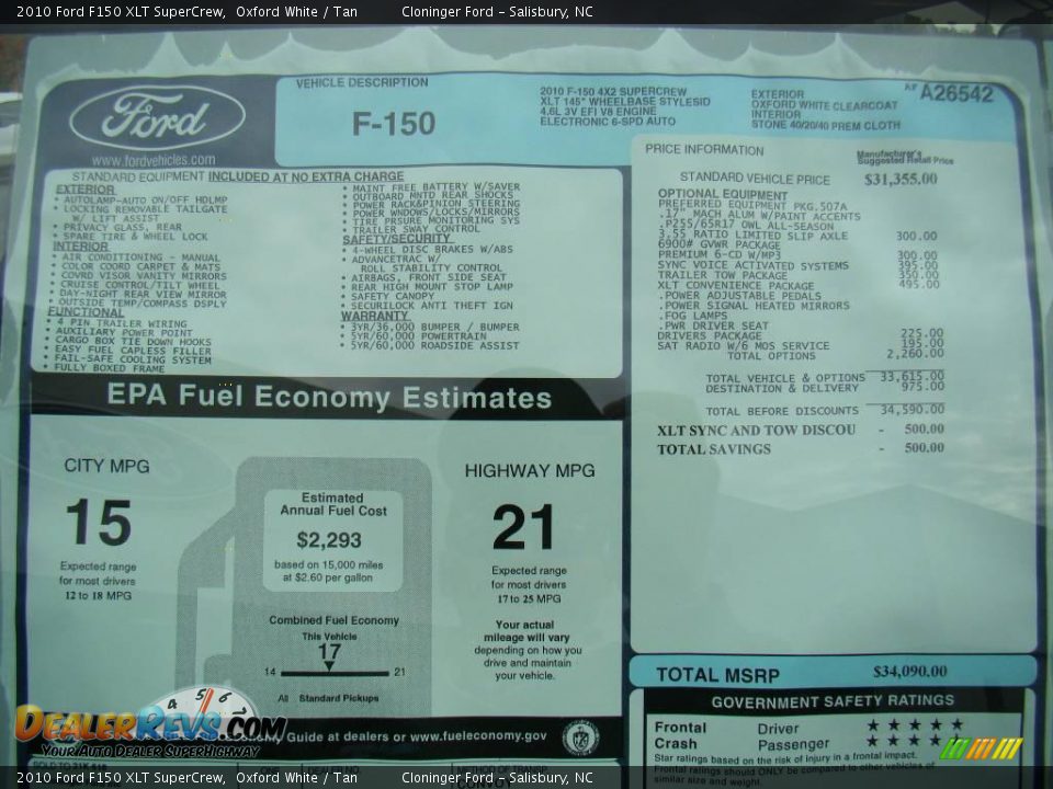 2010 Ford F150 XLT SuperCrew Oxford White / Tan Photo #14