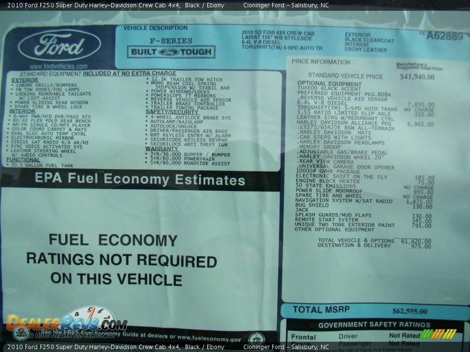 2010 Ford F250 Super Duty Harley-Davidson Crew Cab 4x4 Black / Ebony Photo #14