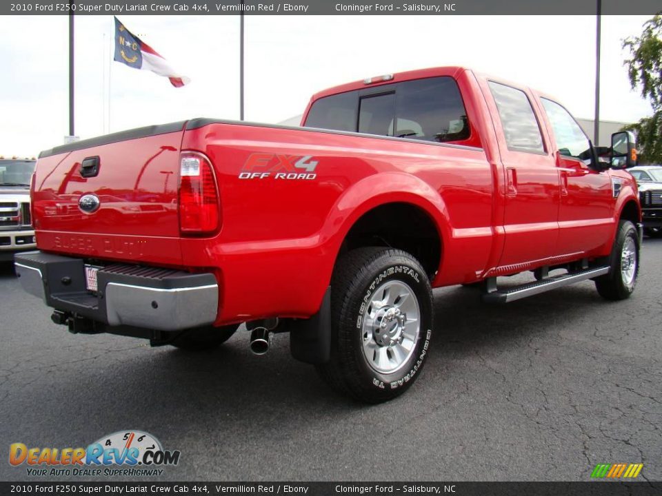 2010 Ford F250 Super Duty Lariat Crew Cab 4x4 Vermillion Red / Ebony Photo #3