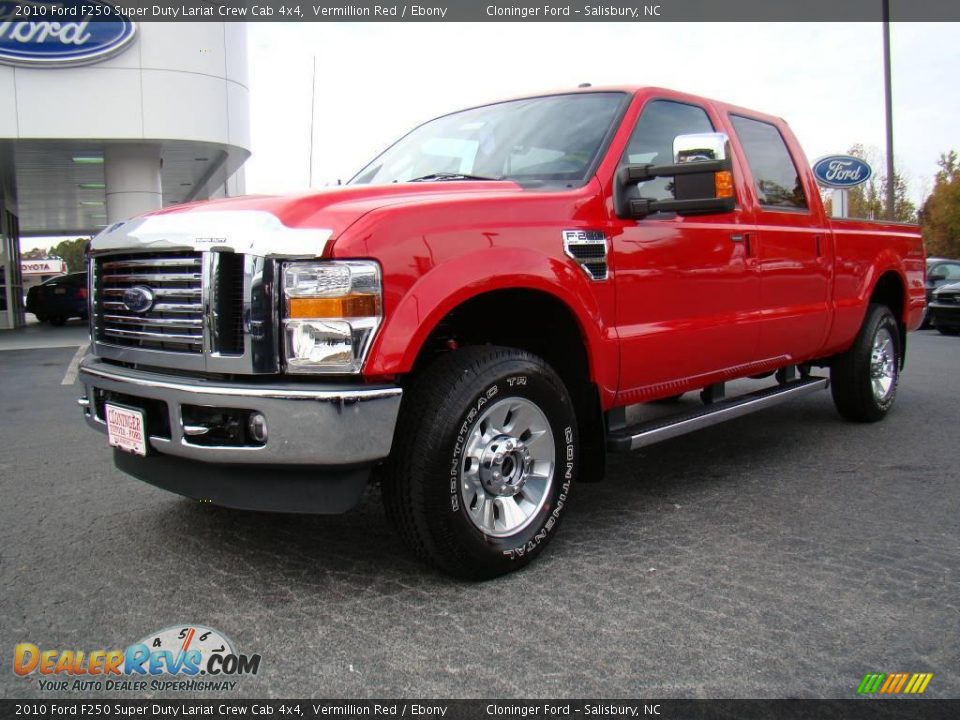 2010 Ford F250 Super Duty Lariat Crew Cab 4x4 Vermillion Red / Ebony Photo #6
