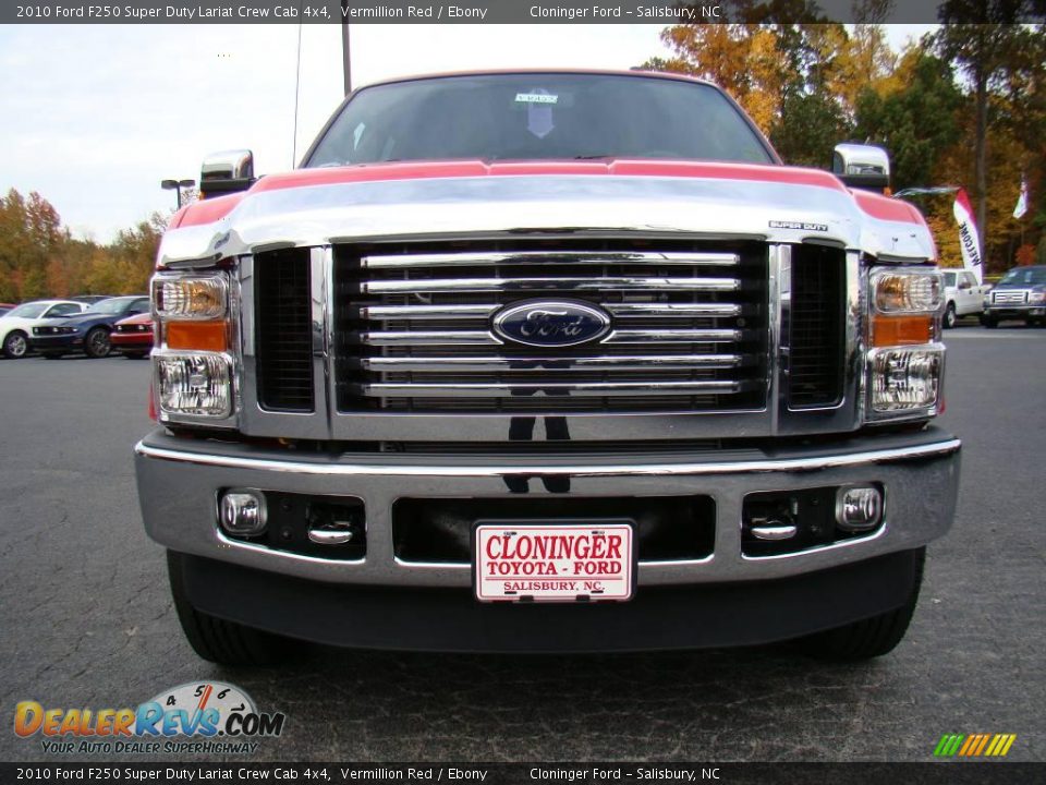 2010 Ford F250 Super Duty Lariat Crew Cab 4x4 Vermillion Red / Ebony Photo #7