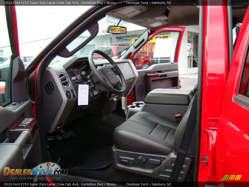 2010 Ford F250 Super Duty Lariat Crew Cab 4x4 Vermillion Red / Ebony Photo #8
