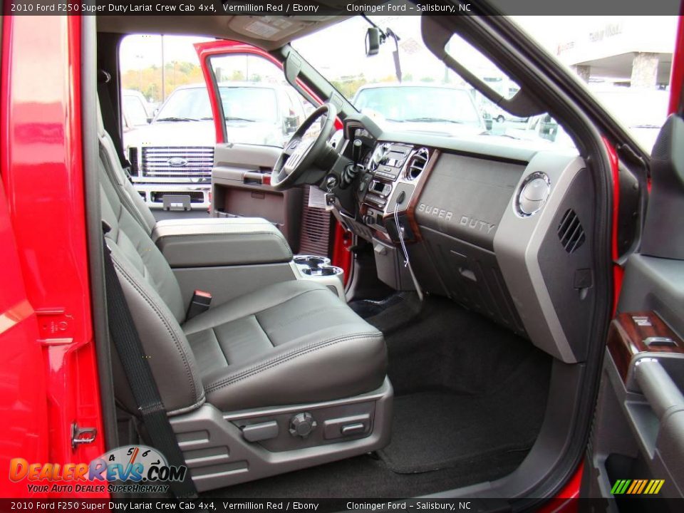 2010 Ford F250 Super Duty Lariat Crew Cab 4x4 Vermillion Red / Ebony Photo #12