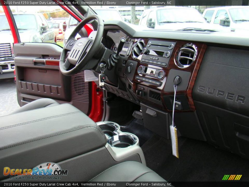2010 Ford F250 Super Duty Lariat Crew Cab 4x4 Vermillion Red / Ebony Photo #13