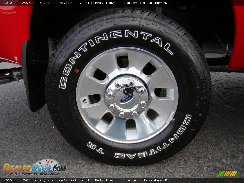 2010 Ford F250 Super Duty Lariat Crew Cab 4x4 Vermillion Red / Ebony Photo #16