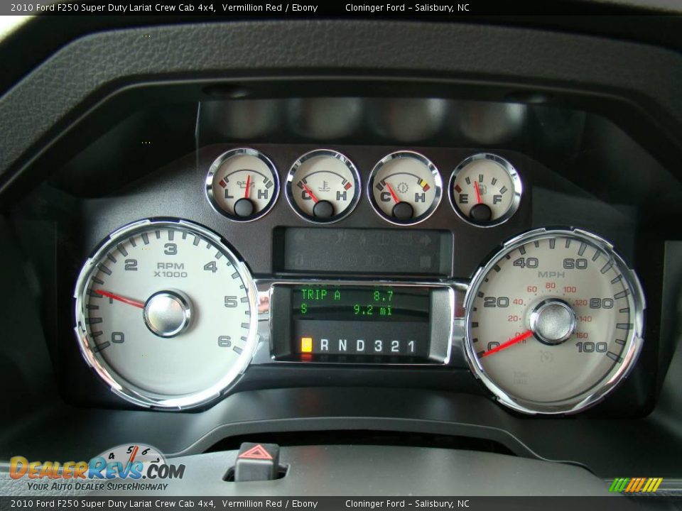 2010 Ford F250 Super Duty Lariat Crew Cab 4x4 Vermillion Red / Ebony Photo #20