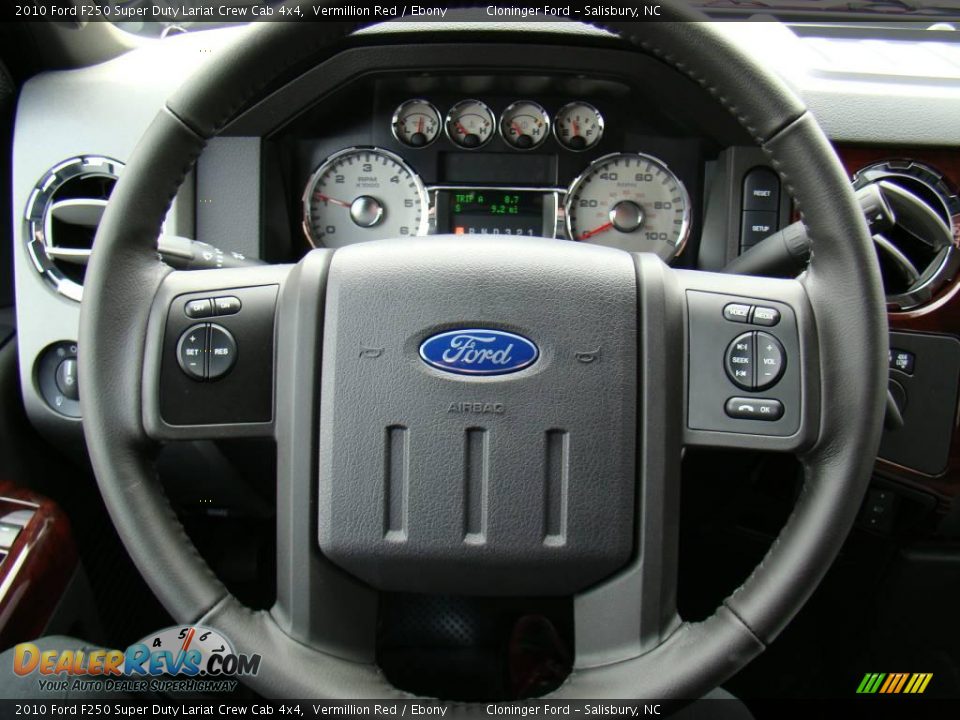 2010 Ford F250 Super Duty Lariat Crew Cab 4x4 Vermillion Red / Ebony Photo #21