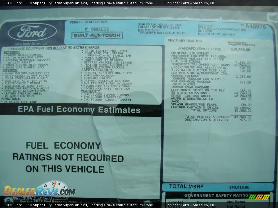 2010 Ford F250 Super Duty Lariat SuperCab 4x4 Sterling Gray Metallic / Medium Stone Photo #14