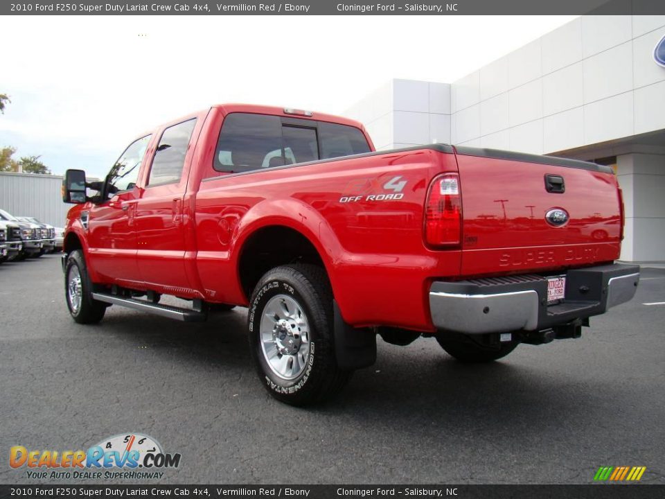 2010 Ford F250 Super Duty Lariat Crew Cab 4x4 Vermillion Red / Ebony Photo #30