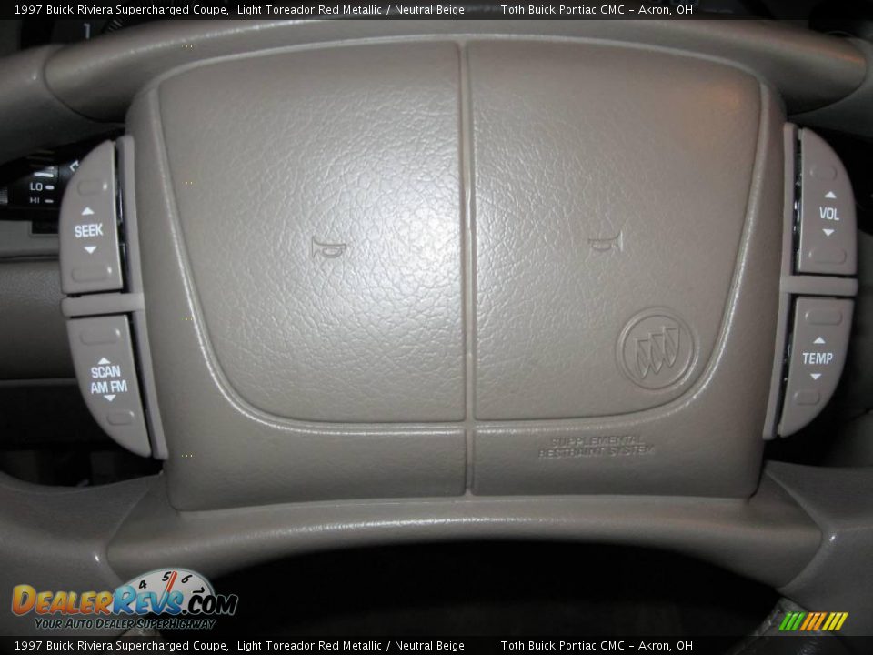1997 Buick Riviera Supercharged Coupe Light Toreador Red Metallic / Neutral Beige Photo #8