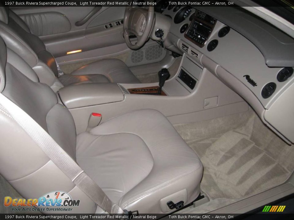 1997 Buick Riviera Supercharged Coupe Light Toreador Red Metallic / Neutral Beige Photo #13