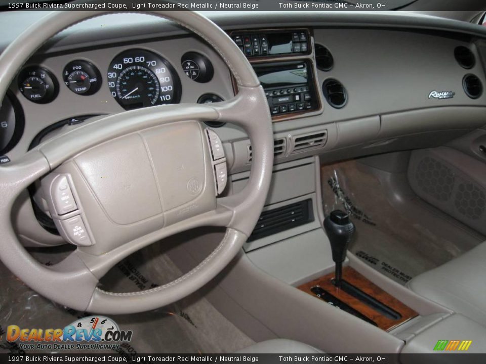 1997 Buick Riviera Supercharged Coupe Light Toreador Red Metallic / Neutral Beige Photo #24