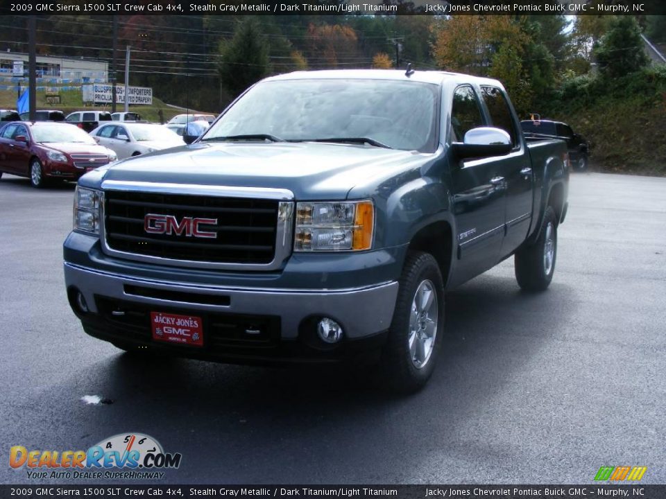 2009 GMC Sierra 1500 SLT Crew Cab 4x4 Stealth Gray Metallic / Dark Titanium/Light Titanium Photo #4