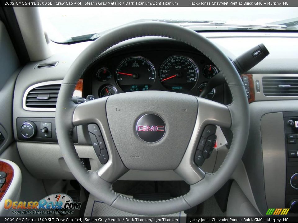 2009 GMC Sierra 1500 SLT Crew Cab 4x4 Stealth Gray Metallic / Dark Titanium/Light Titanium Photo #17