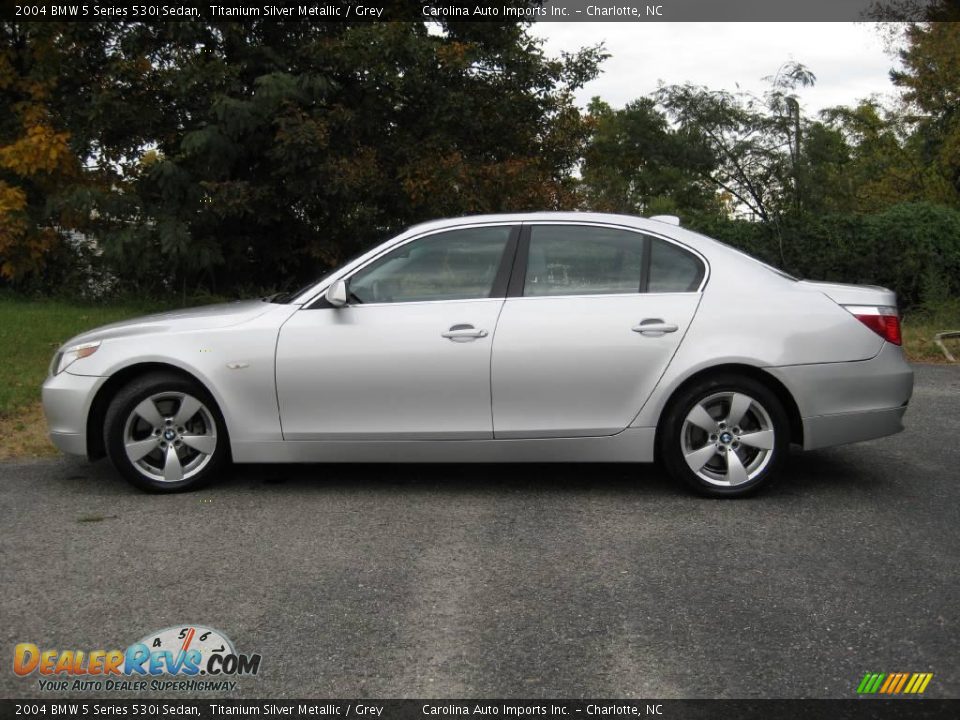 2004 BMW 5 Series 530i Sedan Titanium Silver Metallic / Grey Photo #5