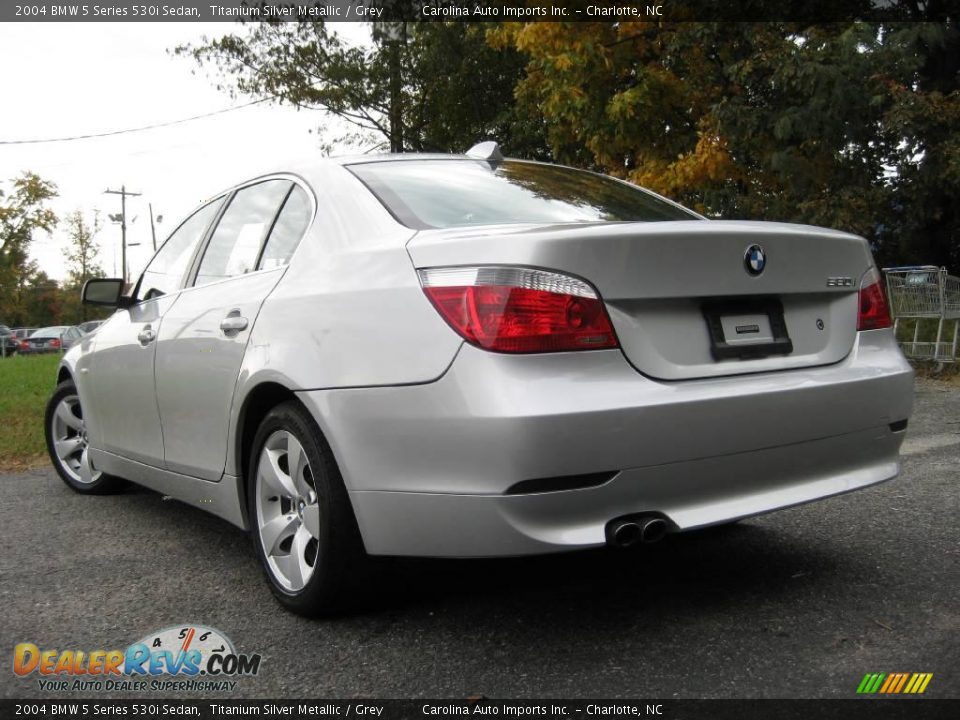 2004 BMW 5 Series 530i Sedan Titanium Silver Metallic / Grey Photo #6