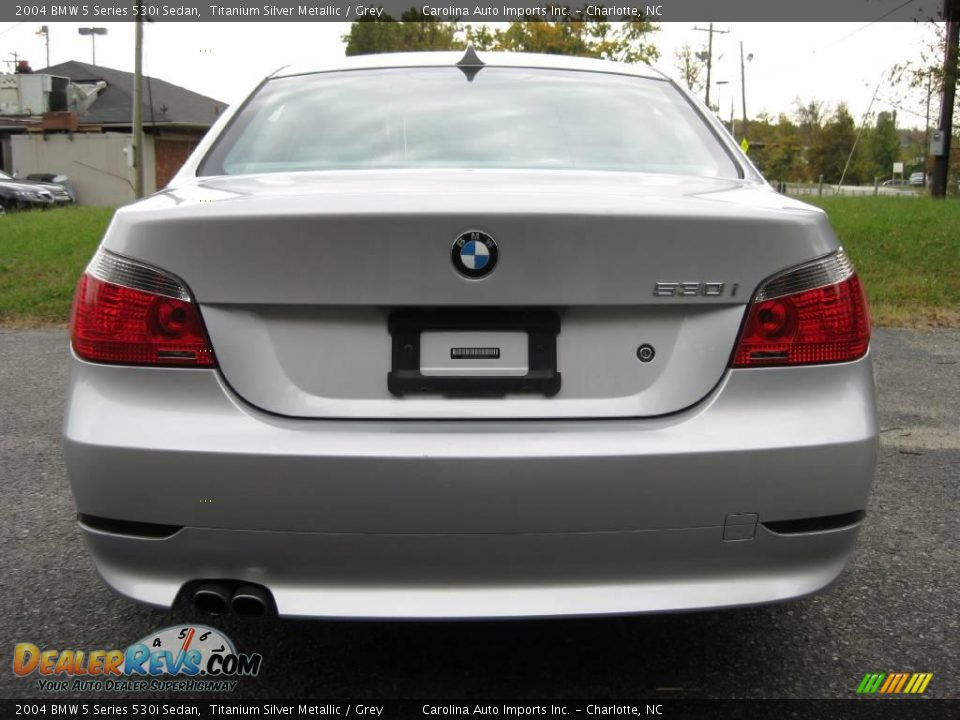 2004 BMW 5 Series 530i Sedan Titanium Silver Metallic / Grey Photo #7