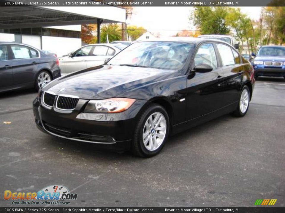 2006 BMW 3 Series 325i Sedan Black Sapphire Metallic / Terra/Black Dakota Leather Photo #1