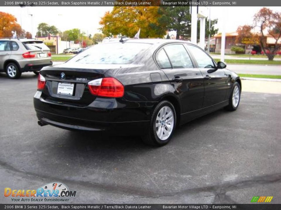 2006 BMW 3 Series 325i Sedan Black Sapphire Metallic / Terra/Black Dakota Leather Photo #5