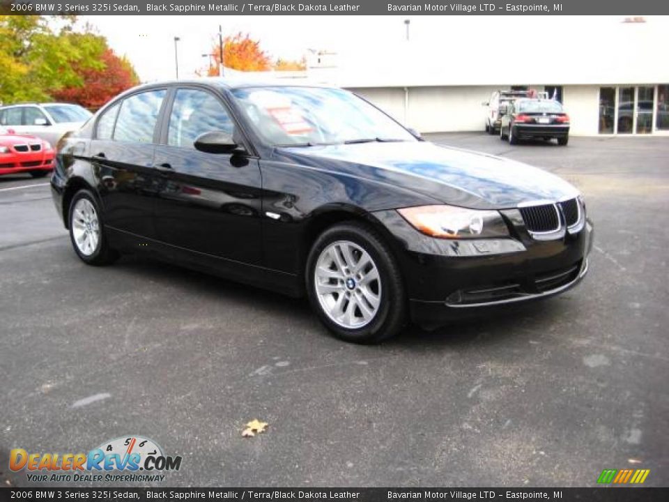 2006 BMW 3 Series 325i Sedan Black Sapphire Metallic / Terra/Black Dakota Leather Photo #7