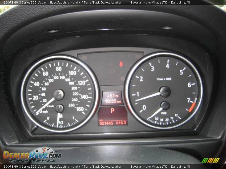 2006 BMW 3 Series 325i Sedan Black Sapphire Metallic / Terra/Black Dakota Leather Photo #23