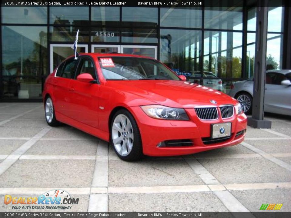 2006 BMW 3 Series 330i Sedan Electric Red / Beige Dakota Leather Photo #1