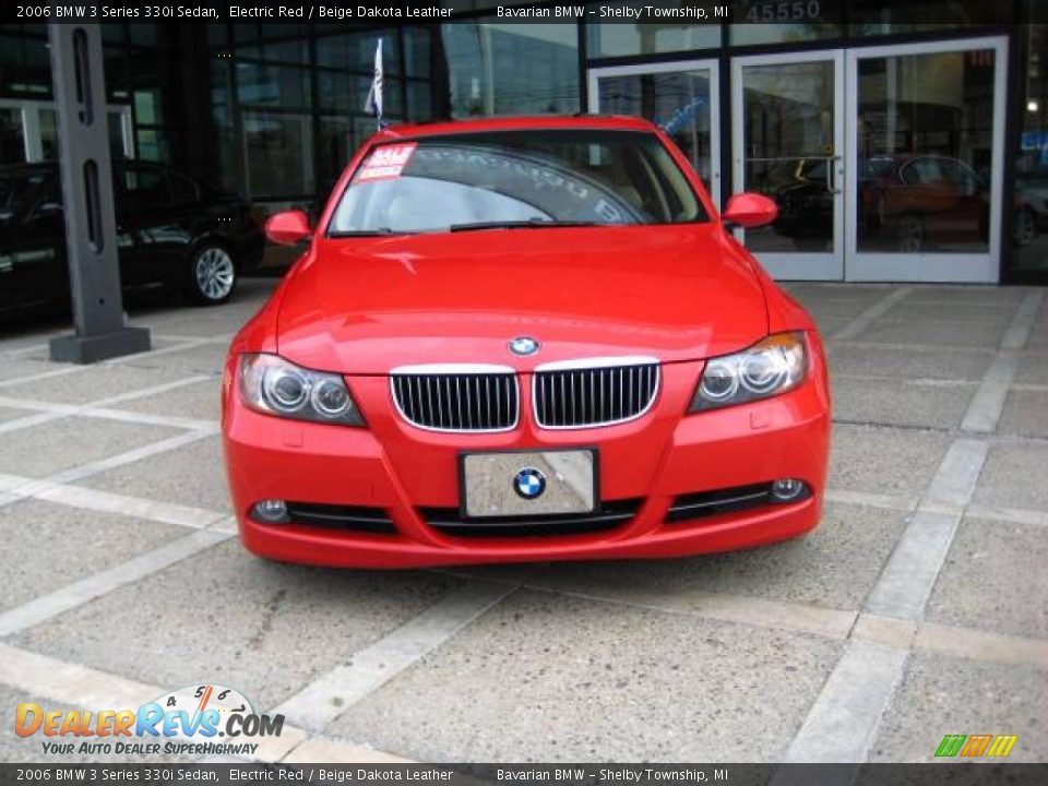 2006 BMW 3 Series 330i Sedan Electric Red / Beige Dakota Leather Photo #3