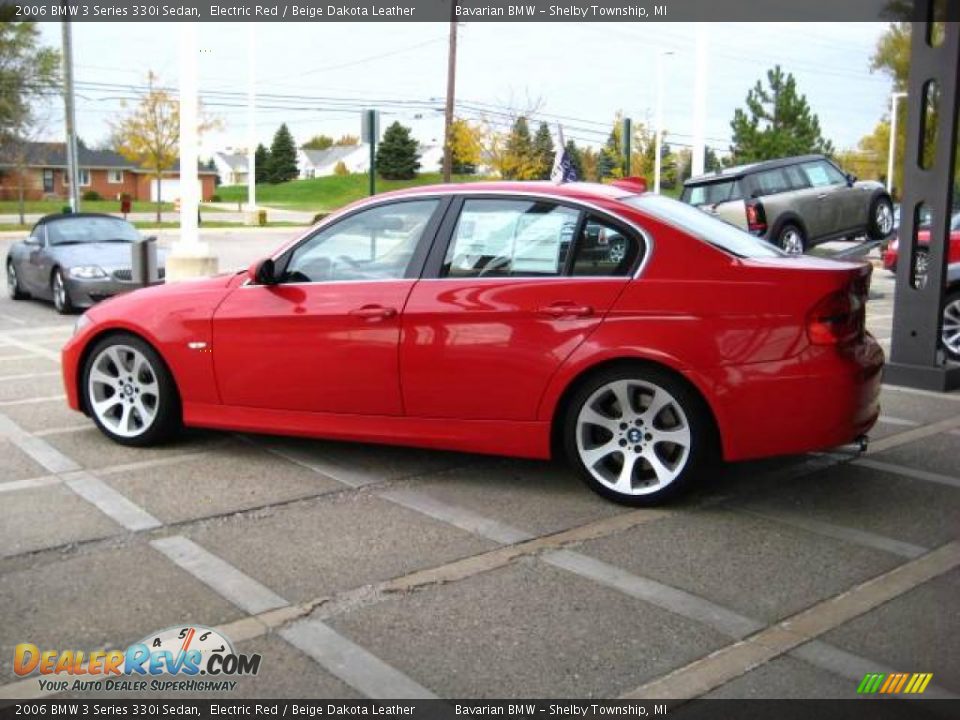 2006 BMW 3 Series 330i Sedan Electric Red / Beige Dakota Leather Photo #5