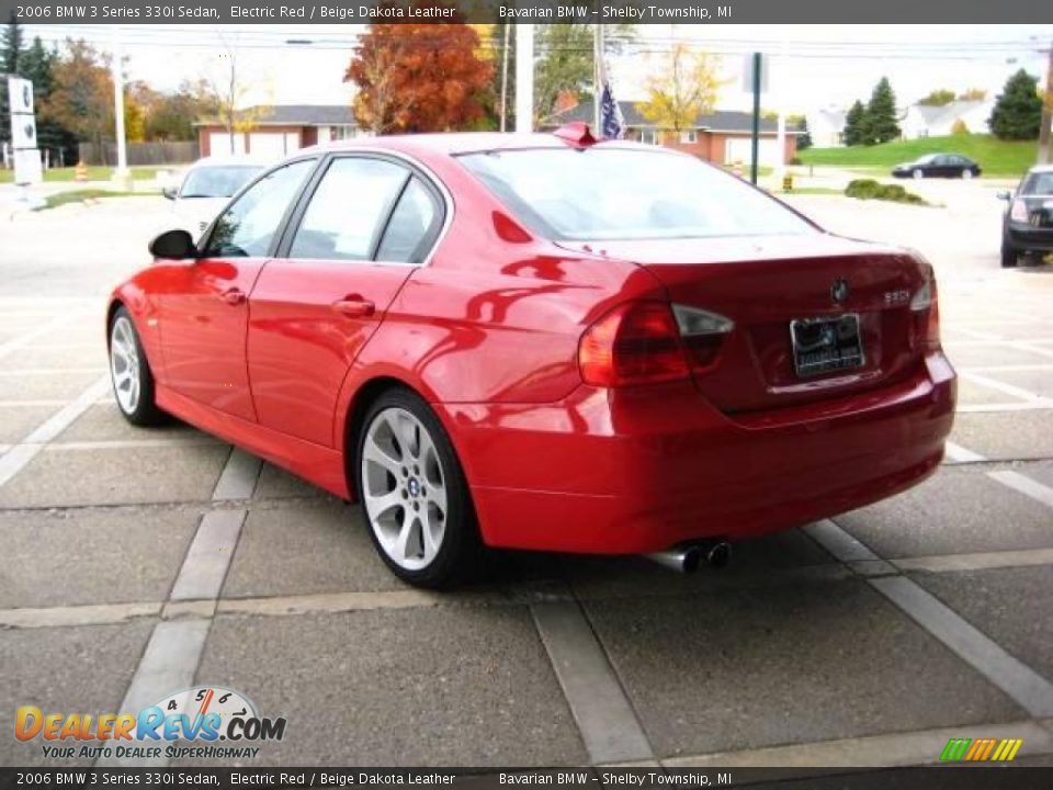 2006 BMW 3 Series 330i Sedan Electric Red / Beige Dakota Leather Photo #6
