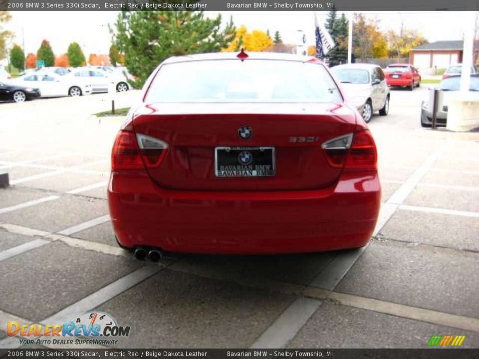2006 BMW 3 Series 330i Sedan Electric Red / Beige Dakota Leather Photo #7