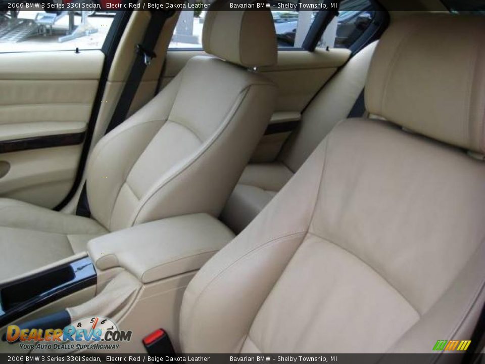 2006 BMW 3 Series 330i Sedan Electric Red / Beige Dakota Leather Photo #14