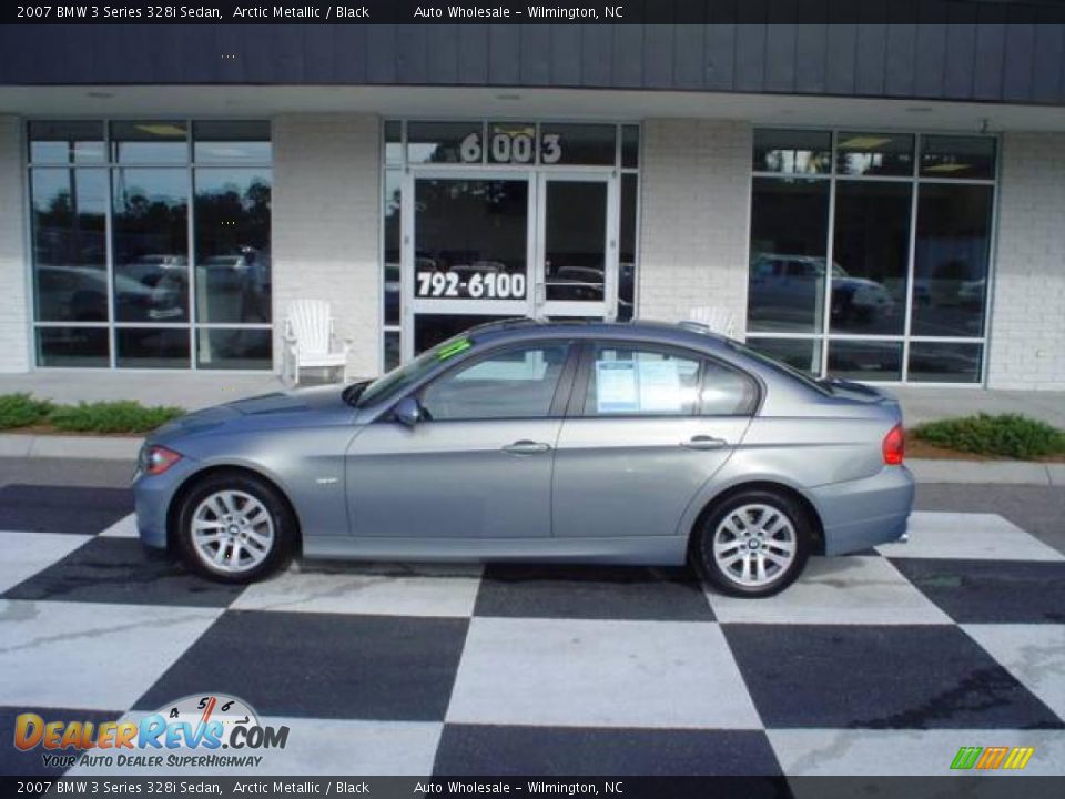 2007 BMW 3 Series 328i Sedan Arctic Metallic / Black Photo #1
