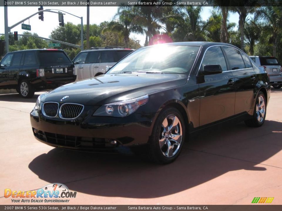 2007 BMW 5 Series 530i Sedan Jet Black / Beige Dakota Leather Photo #1